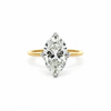 Oval lab diamond engagement ring, knife edge shank with reverse halo – view 1 of 3