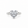 Oval Cut Lab Diamond Engagement Ring | Round Diamond Illusion & Reverse Halo Design | 18KT Gold - Hidden Halo Reverse