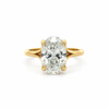 Oval Cut Lab Diamond Engagement Ring | Split Shank with Diamond-Encrusted Prongs | 18KT Gold - Lab Engagement Ring