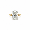 Oval Cut Lab Diamond Engagement Ring | Split Shank with Diamond-Encrusted Prongs | 18KT Gold - Lab Engagement Ring