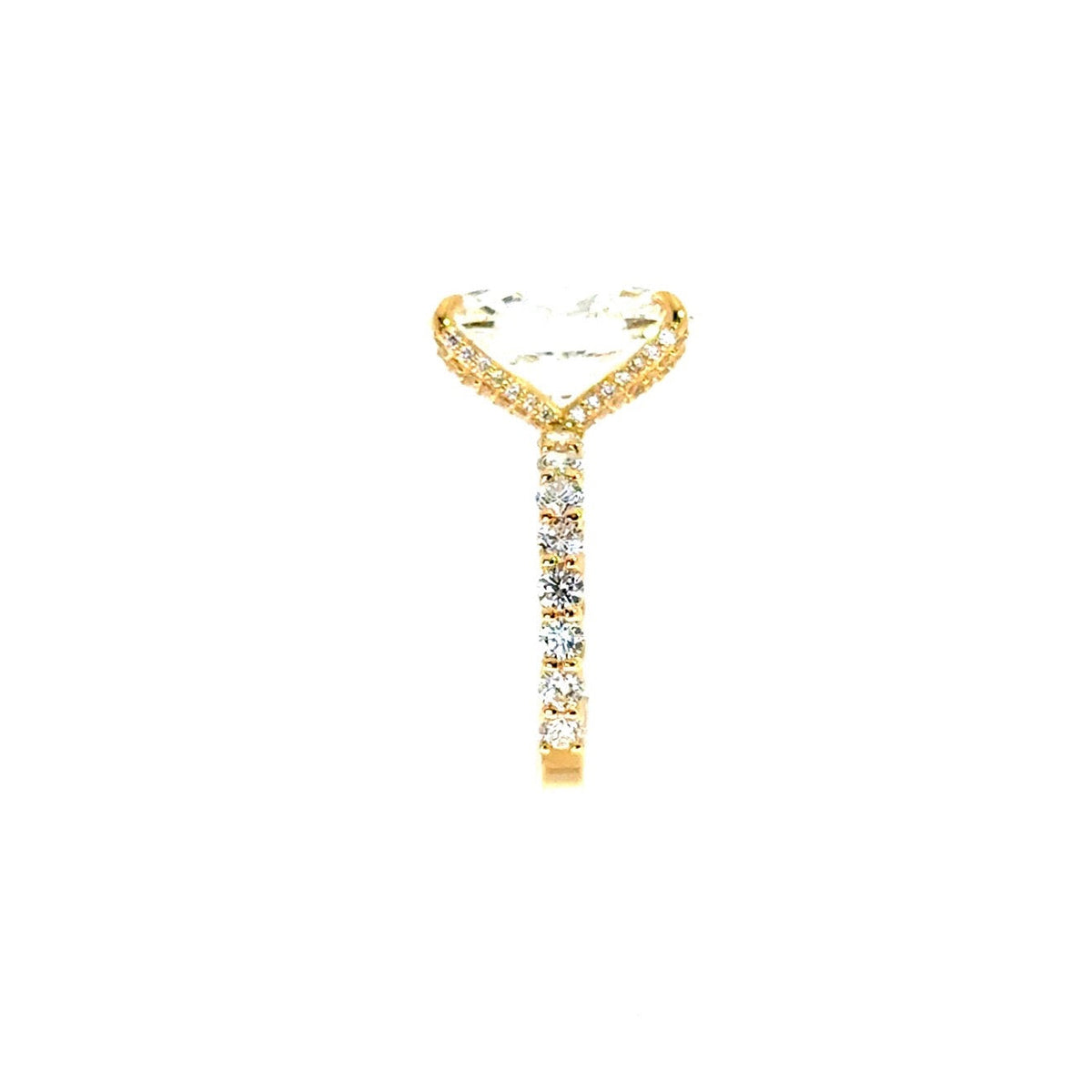 Oval Cut Lab Diamond - Round Diamond Illusion Setting & Diamond Prongs - Available in 1.00ct - 7.00ct - Lab Engagement