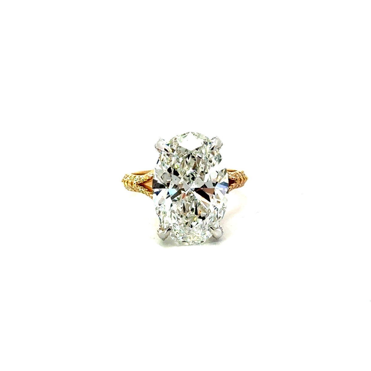 Oval Cut Lab Diamond - Split Shank Design & Diamond Prong Design - Available in 1.00ct - 7.00ct - Lab Engagement Ring