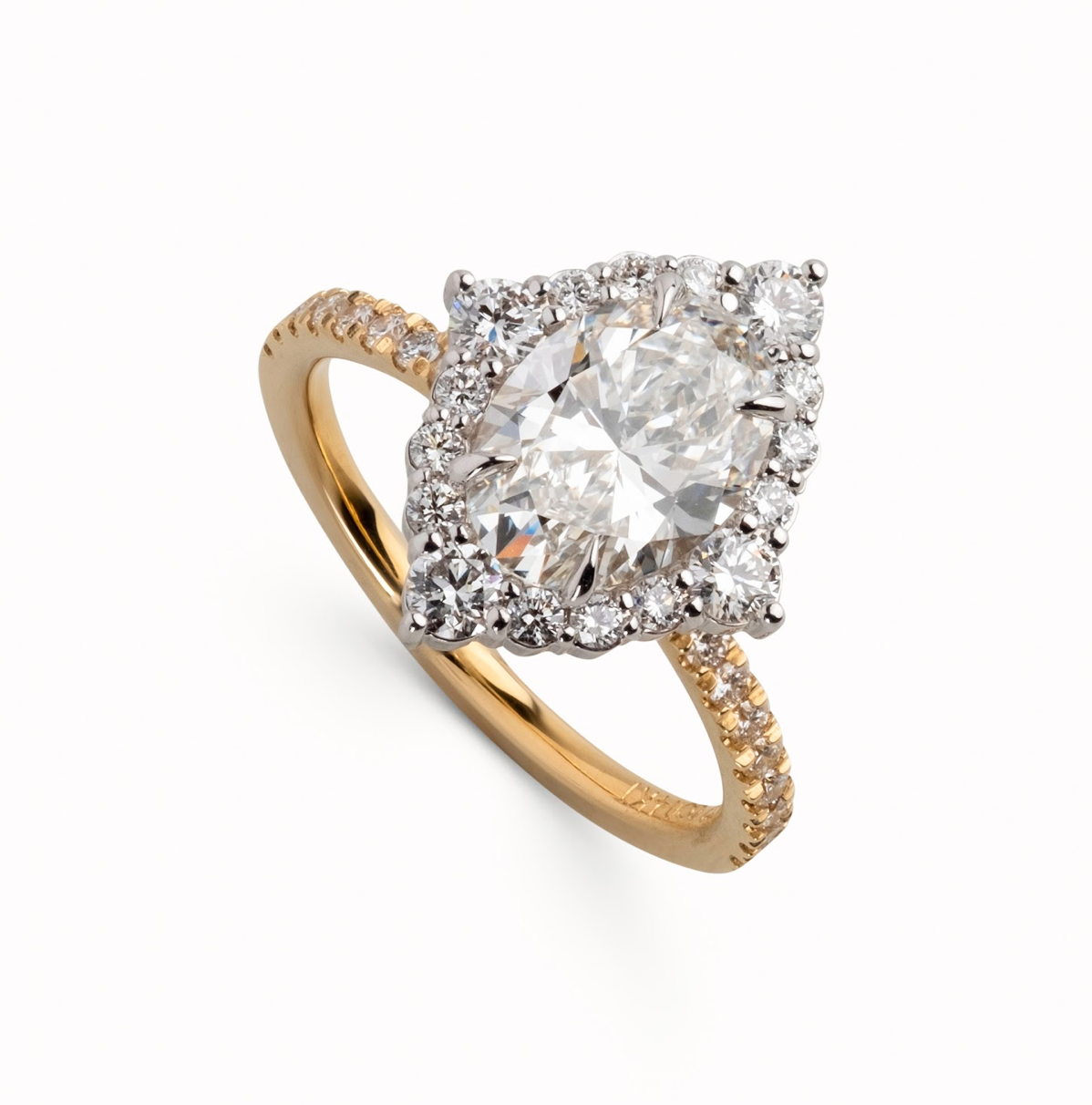 Oval Cut Lab Diamond - Vintage Halo & Italian Pave Design- Available in 1.00ct - 7.00ct - Hidden Halo Reverse Halo Lab