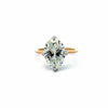 Oval natural diamond engagement ring, 1.50mm knife edge & reverse halo design – view 1 of 3