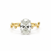 Oval natural diamond engagement ring, 1.50mm tube, floating diamonds & reverse halo design – view 1 of 5