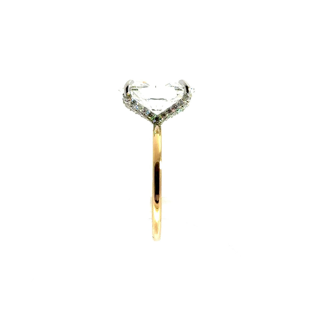 Oval diamond engagement ring, classic 1.50mm tube solitaire & diamond prong design – view 3 of 3