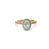 Oval natural diamond engagement ring, classic halo & italian pave design – view 2 of 3