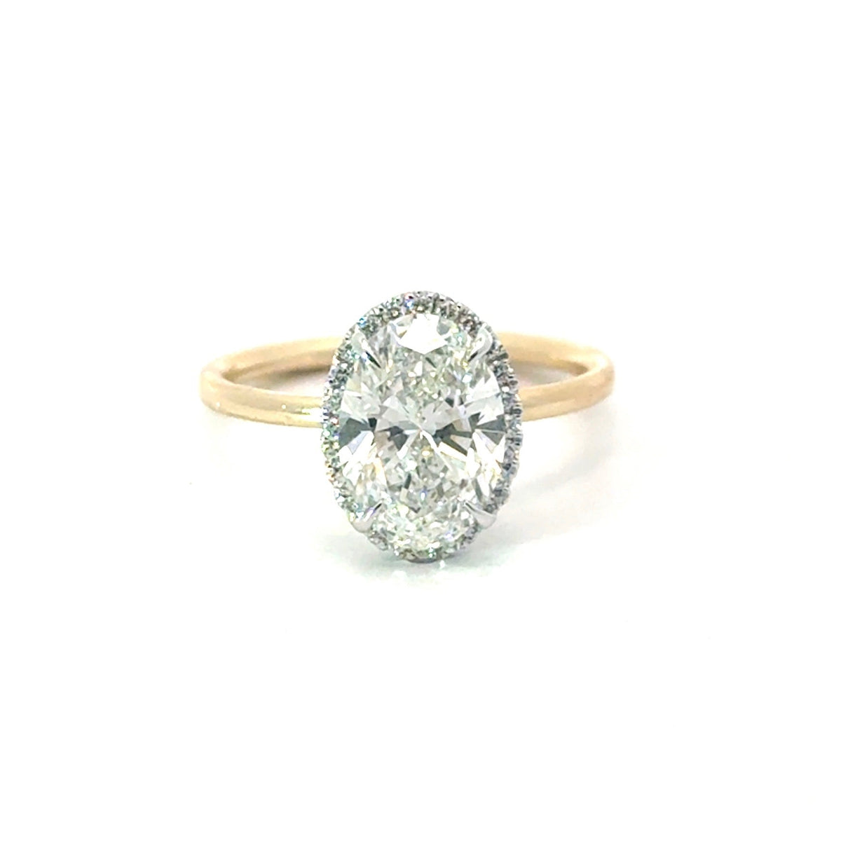Oval Cut Natural Diamond - diamondboi Hidden Halo & 1.50MM Tube Design - Available in.80ct - 2.00ct - Hidden Halo