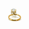 Oval natural diamond engagement ring, 1/4 diamond shank with plain gold head – view 4 of 4
