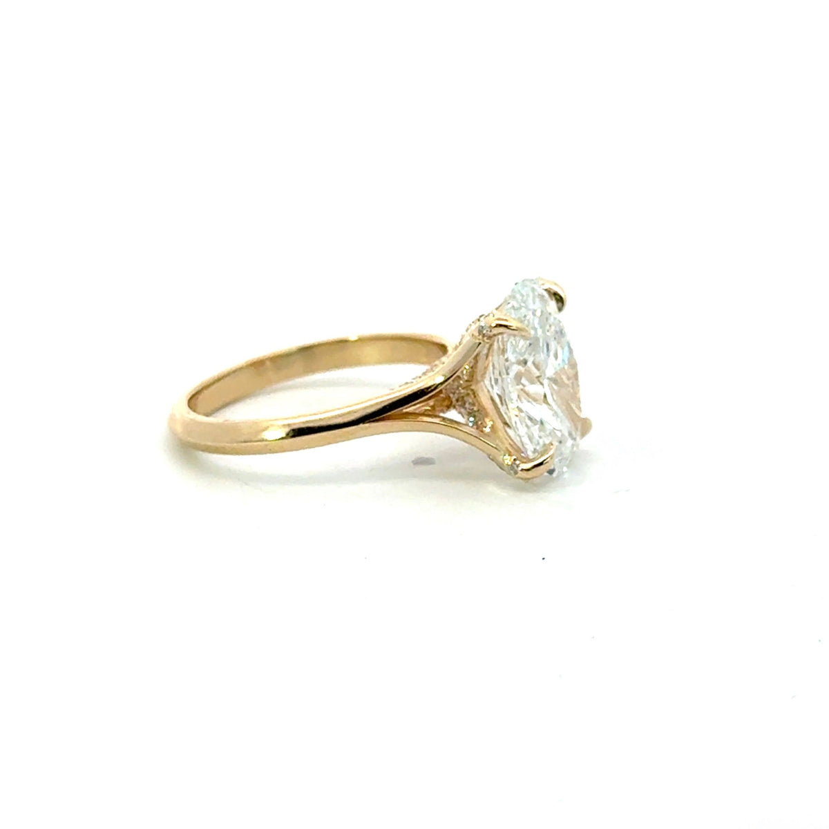 Oval Cut Natural Diamond - Split Shank & Diamond Prong Design - Available in.80ct - 2.00ct - Lab Engagement Ring