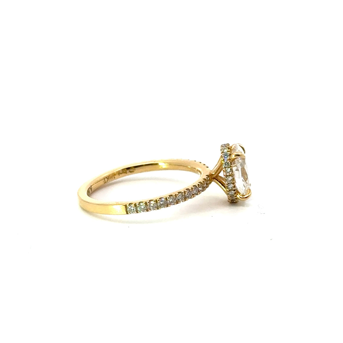 Oval Cut Reverse Halo and Italian Pave Engagement Ring Design- Choice of.50ct /.80ct / 1.00ct or 1.20ct Centre Diamond