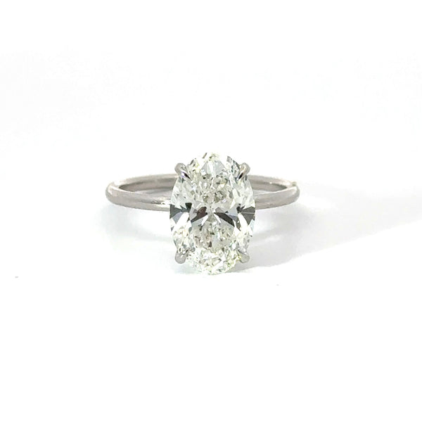 Oval Cut with Reverse Halo Design - Choice of .50ct /.80ct / 1.00ct or ...