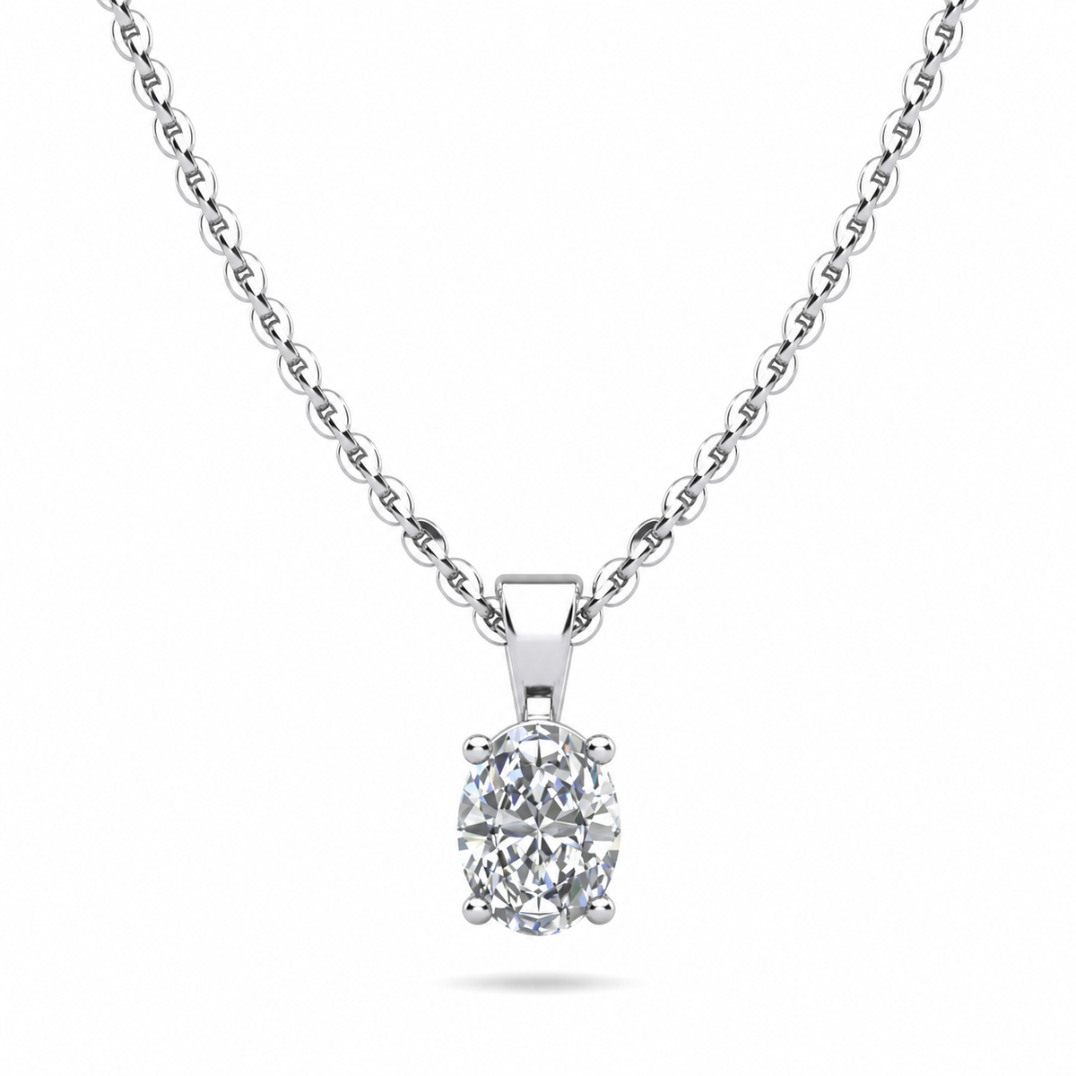 Oval Shaped Classic Diamond Pendant – view 1 of 2