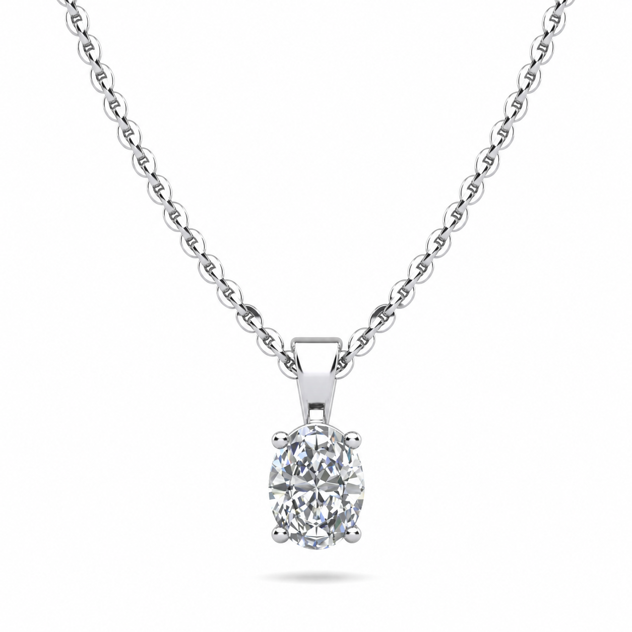Oval Shaped Classic Diamond Pendant – view 1 of 2