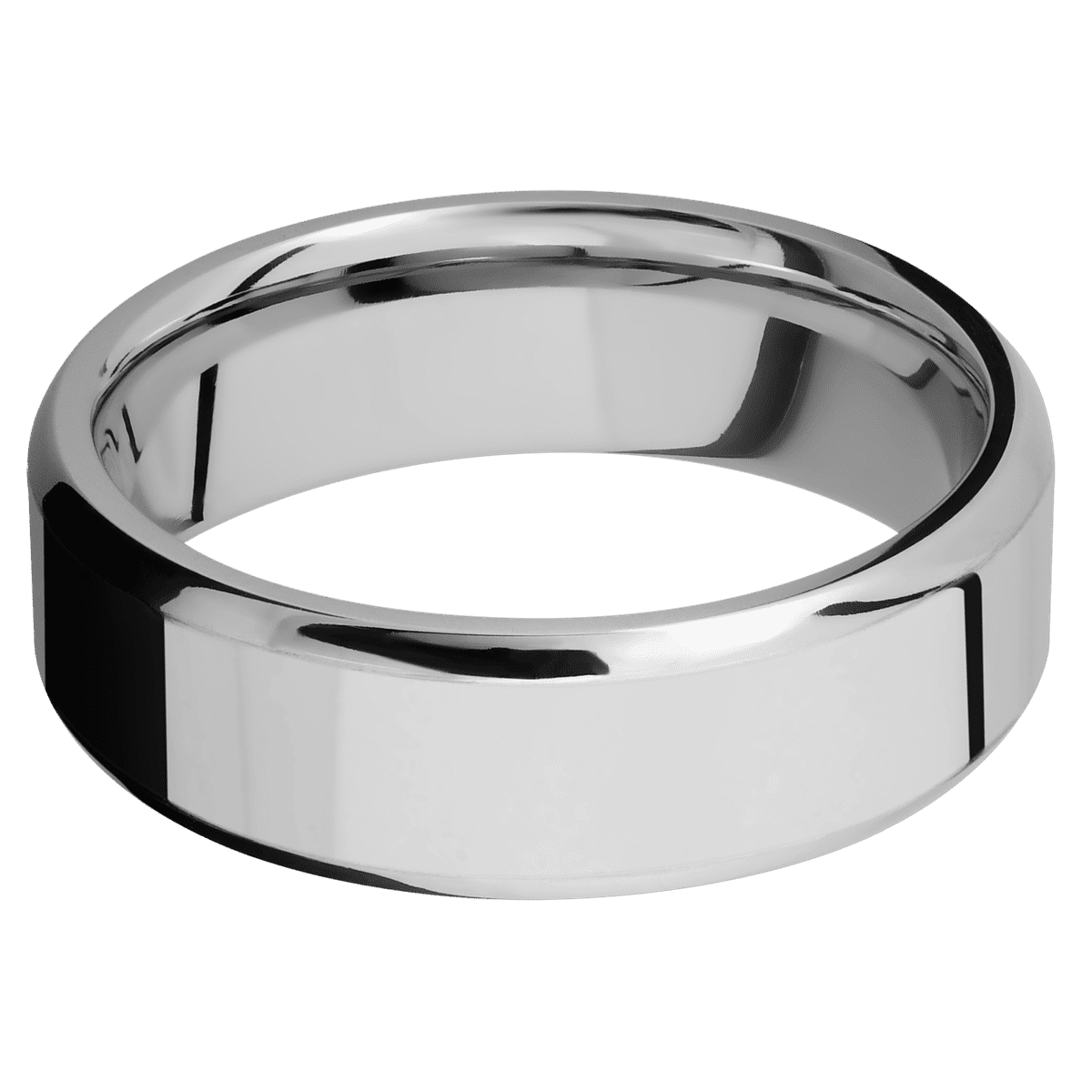 Palladium Silver + Polish Polish Finish - 7 mm wide Beveled Palladium Silver band. - Custom