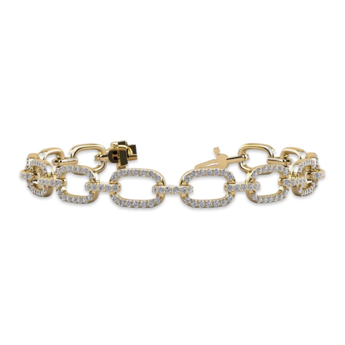 Paperclip Lab Diamond Tennis Bracelet - Choice of White Gold or Yellow Gold - 3.66ct TW - Lab Diamond Tennis Bracelets