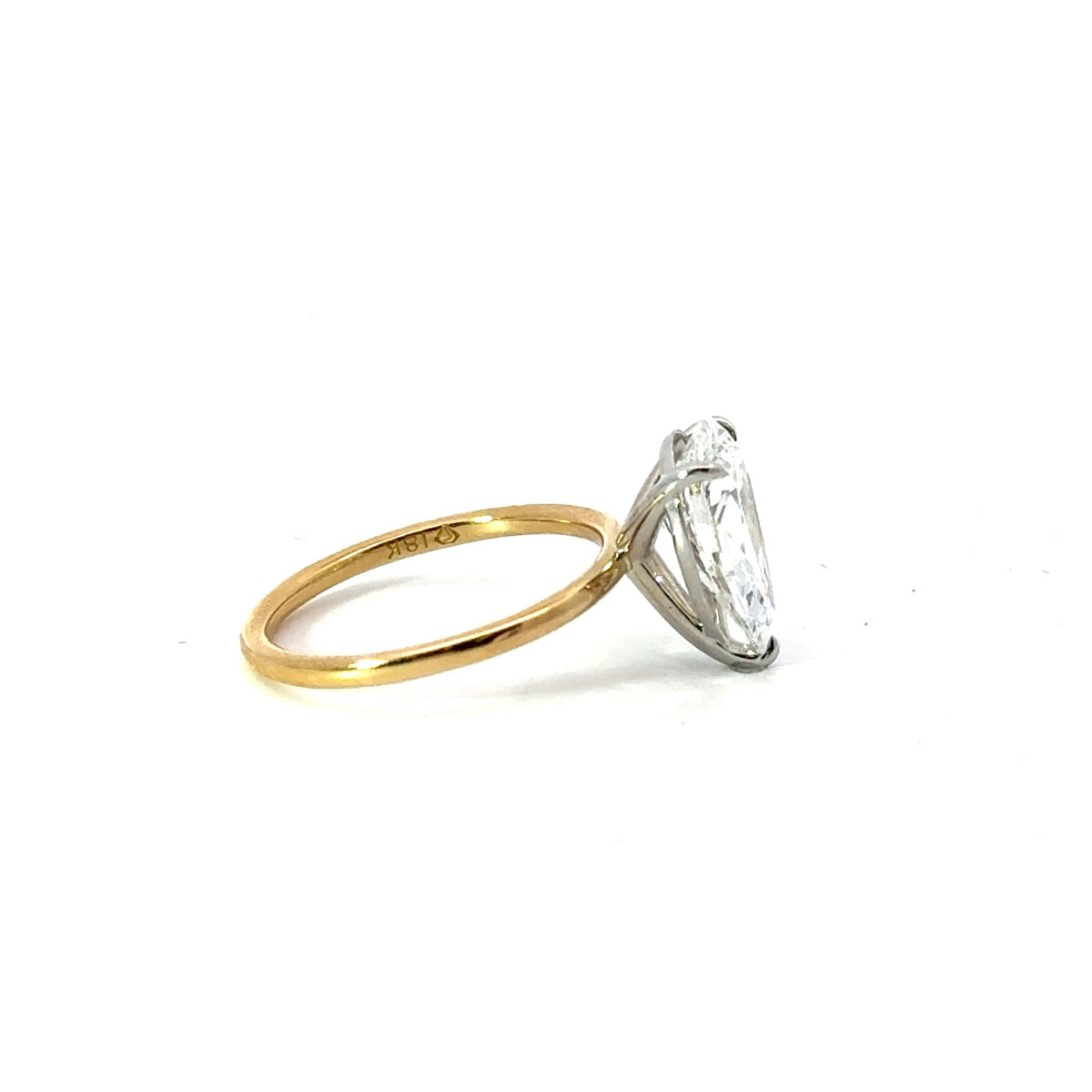 Pear Cut Diamond 1.50MM Solitaire Design- Choice of.50ct /.80ct / 1.00ct or 1.20ct Centre Diamond - Hidden Halo Reverse