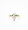 Pear Cut Lab Diamond Engagement Ring | 1.80MM Tube Shabk | Cathedral | Reverse Halo - Lab Engagement Ring