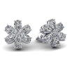 Pear shape diamond flower stud earrings in 14KT gold – view 1 of 2
