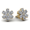 Pear shape diamond flower stud earrings in 14KT gold – view 2 of 2