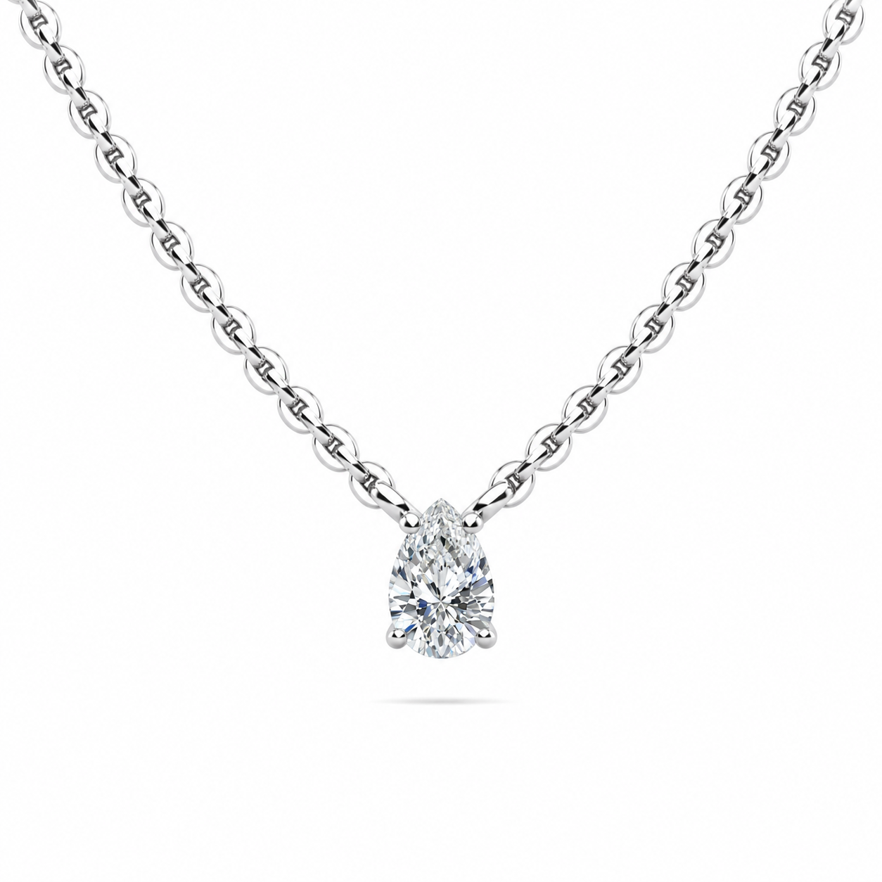 Pear Shape Diamond Solitaire Pendant – view 1 of 2