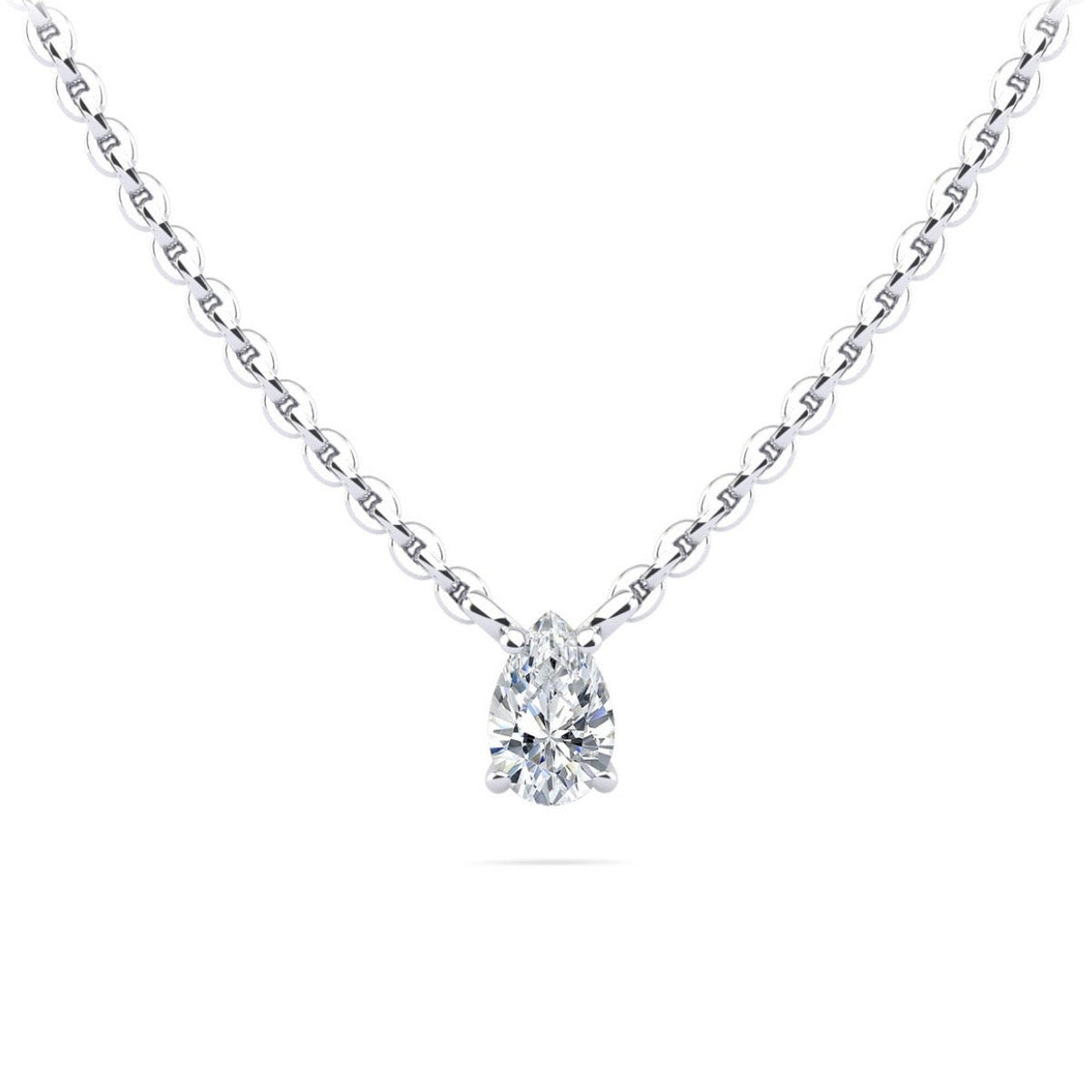 Pear Shape Diamond Solitaire Pendant - Available in.25ct to 2.00ct - Lab Natural Necklace