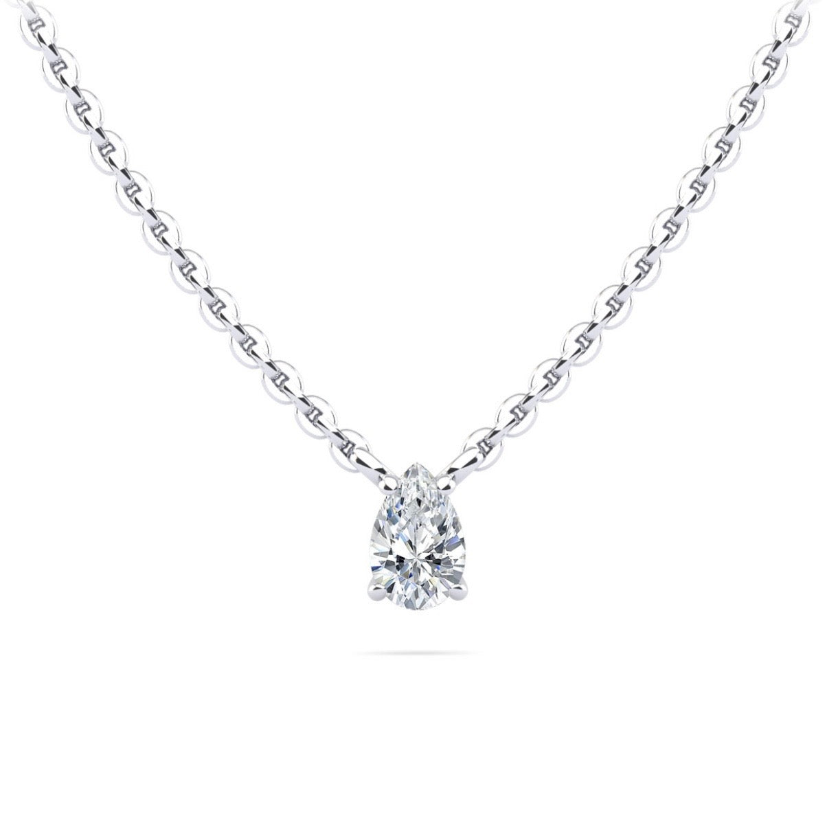 Pear Shape Diamond Solitaire Pendant - Available in.25ct to 2.00ct - Lab Natural Necklace