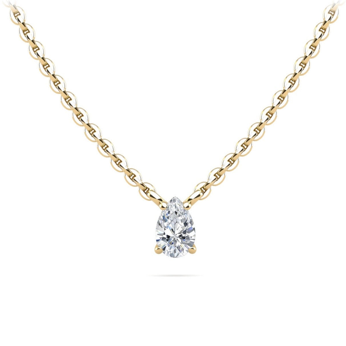 Pear Shape Diamond Solitaire Pendant - Available in.25ct to 2.00ct - Lab Natural Necklace