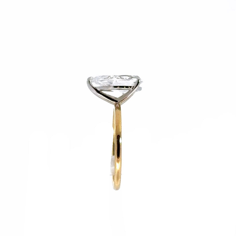 Pear Shape Lab Diamond - 1.50MM Tube Solitaire Design- Available in 1.00ct - 7.00ct - Lab Diamond Solitaire Pear
