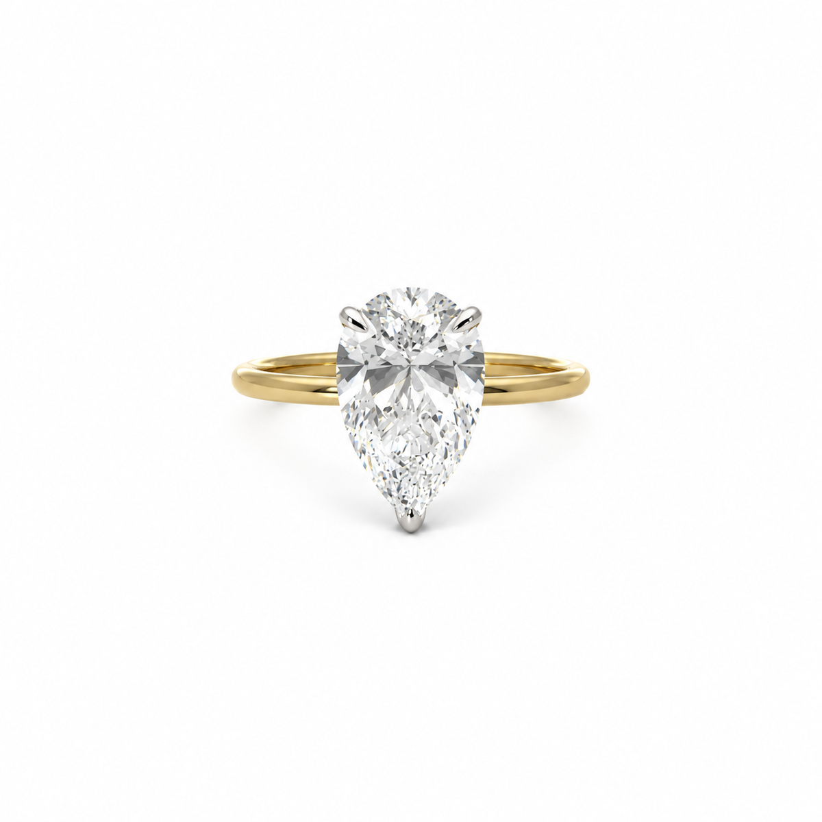 Pear Shape Lab Diamond - 1.50MM Tube Solitaire Design- Available in 1.00ct - 7.00ct - Lab Diamond Solitaire Pear