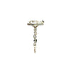 Pear natural diamond engagement ring, marquise-round diamond & diamond prong design – view 2 of 3
