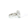 Pear natural diamond engagement ring, oval diamond shank and reverse halo – view 2 of 3