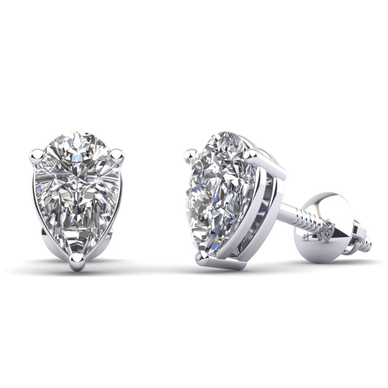 Pear Shape Stud Earrings - Available in.50 - 2.00ct - Lab or Natural Diamond Earrings