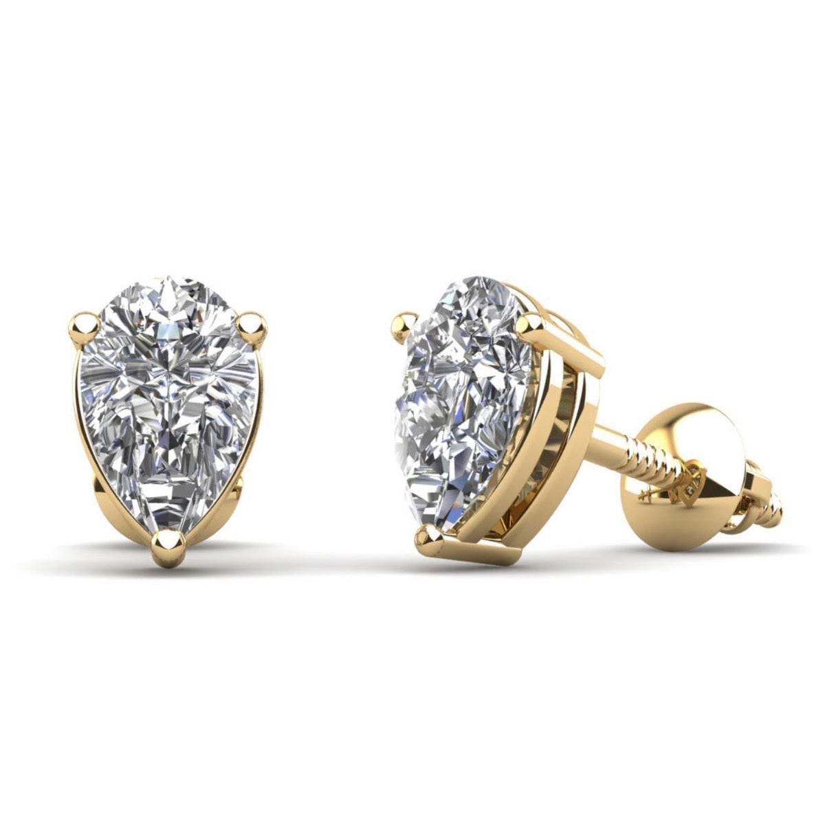 Pear Shape Stud Earrings - Available in.50 - 2.00ct - Lab or Natural Diamond Earrings