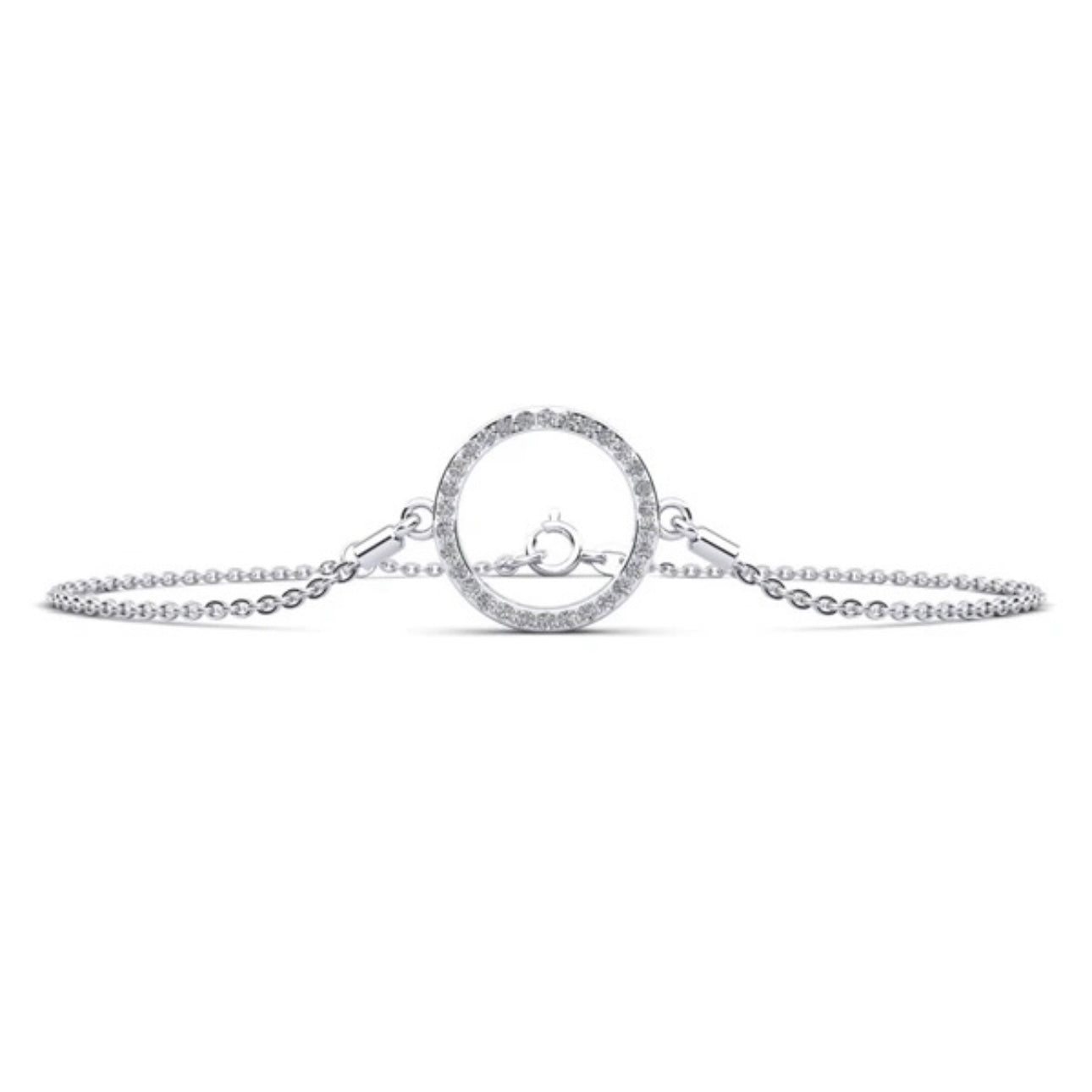 Perfect Circle Diamond Adjustable Bracelet- Choice of Natural or Lab Diamonds -.24ct Total Weight - Lab or Natural