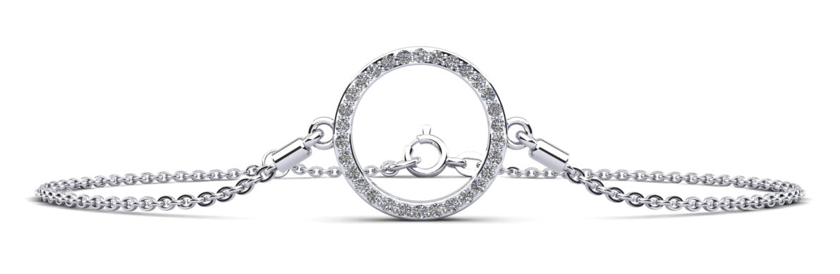 Perfect Circle Diamond Adjustable Bracelet- Choice of Natural or Lab Diamonds -.24ct Total Weight - Lab or Natural