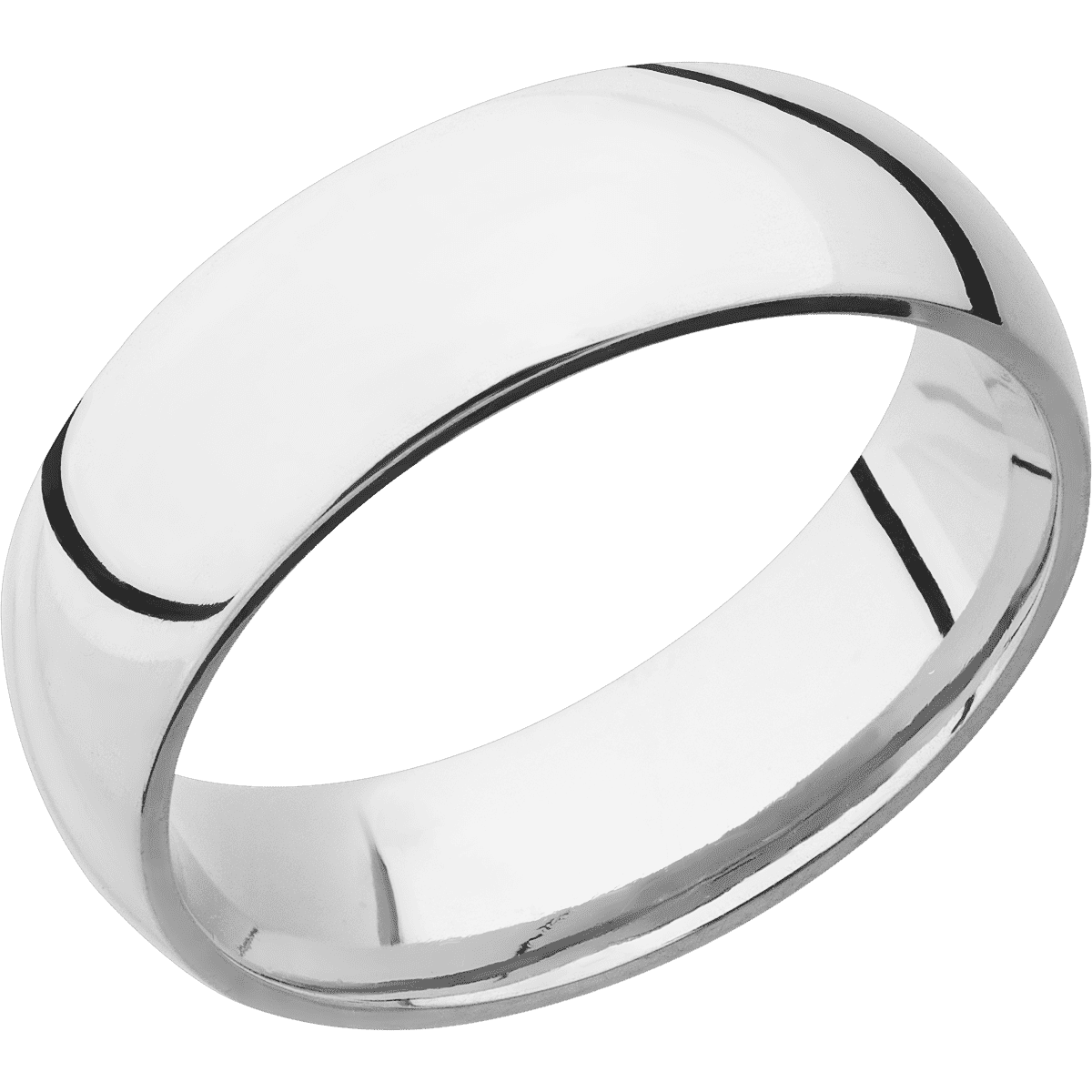Platinum + Polish Finish - 7 mm wide Domed Platinum band. - Custom