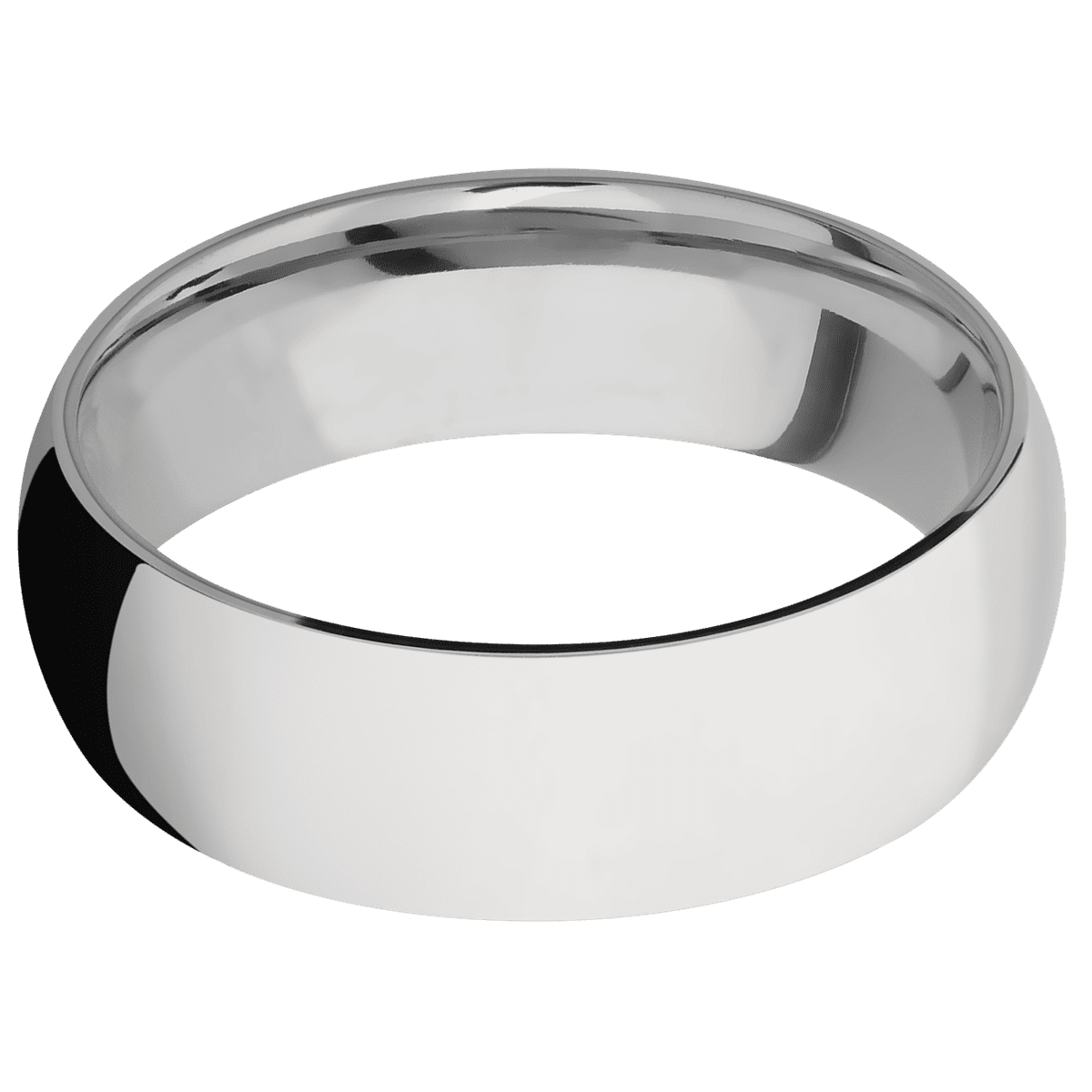 Platinum + Polish Finish + Titanium - 7 mm wide Domed Platinum band featuring a Titanium sleeve. - Custom