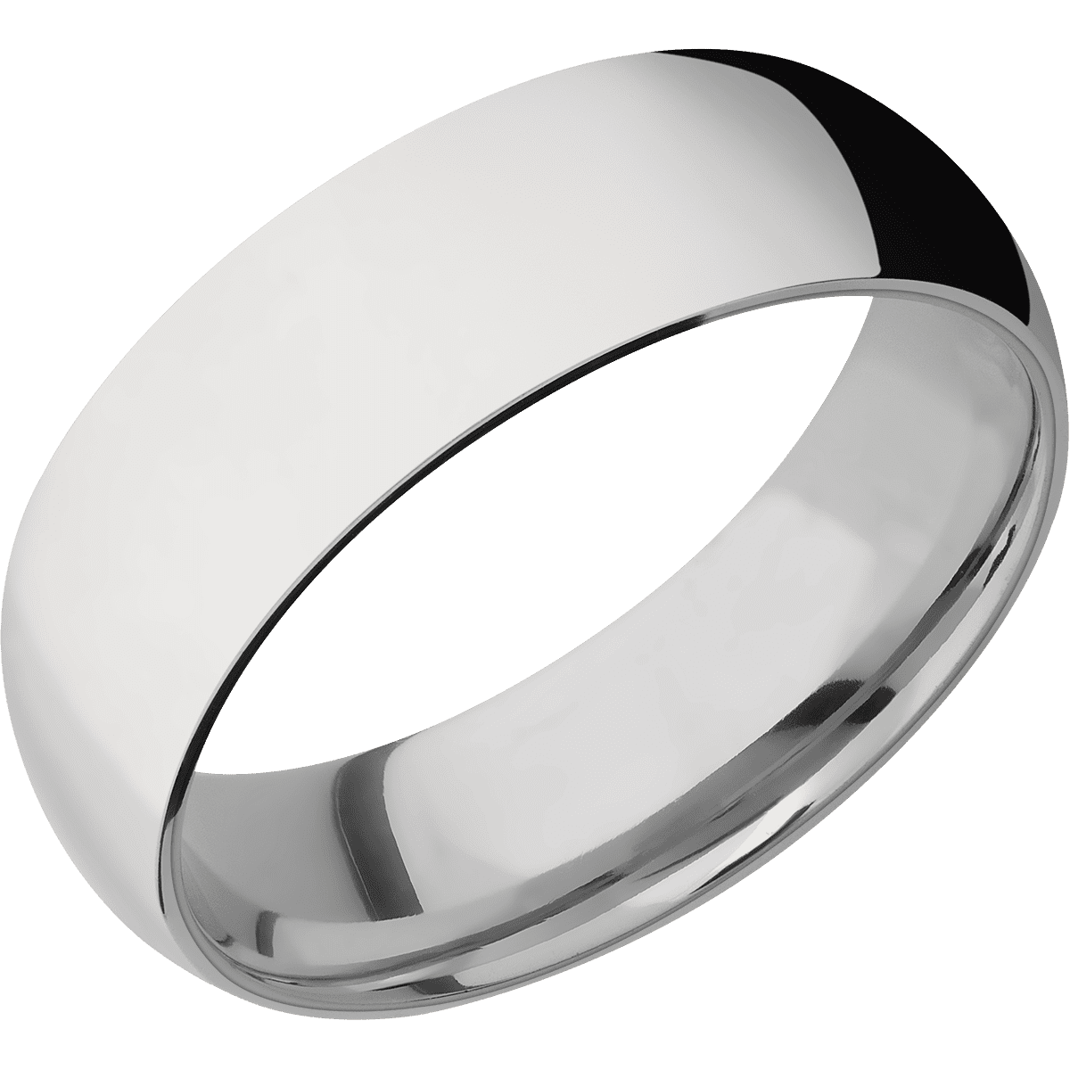 Platinum + Polish Finish + Titanium - 7 mm wide Domed Platinum band featuring a Titanium sleeve. - Custom