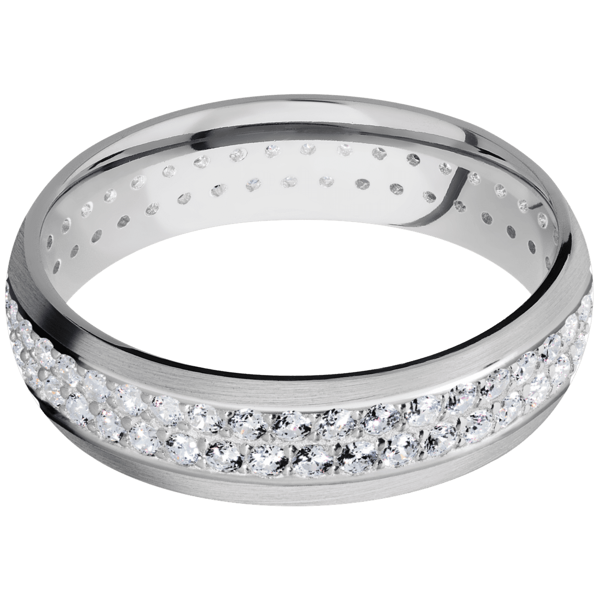 Platinum + Satin Finish - PLAT6DLABDIA2ROWETERNITY.015BEAD-IS - Custom