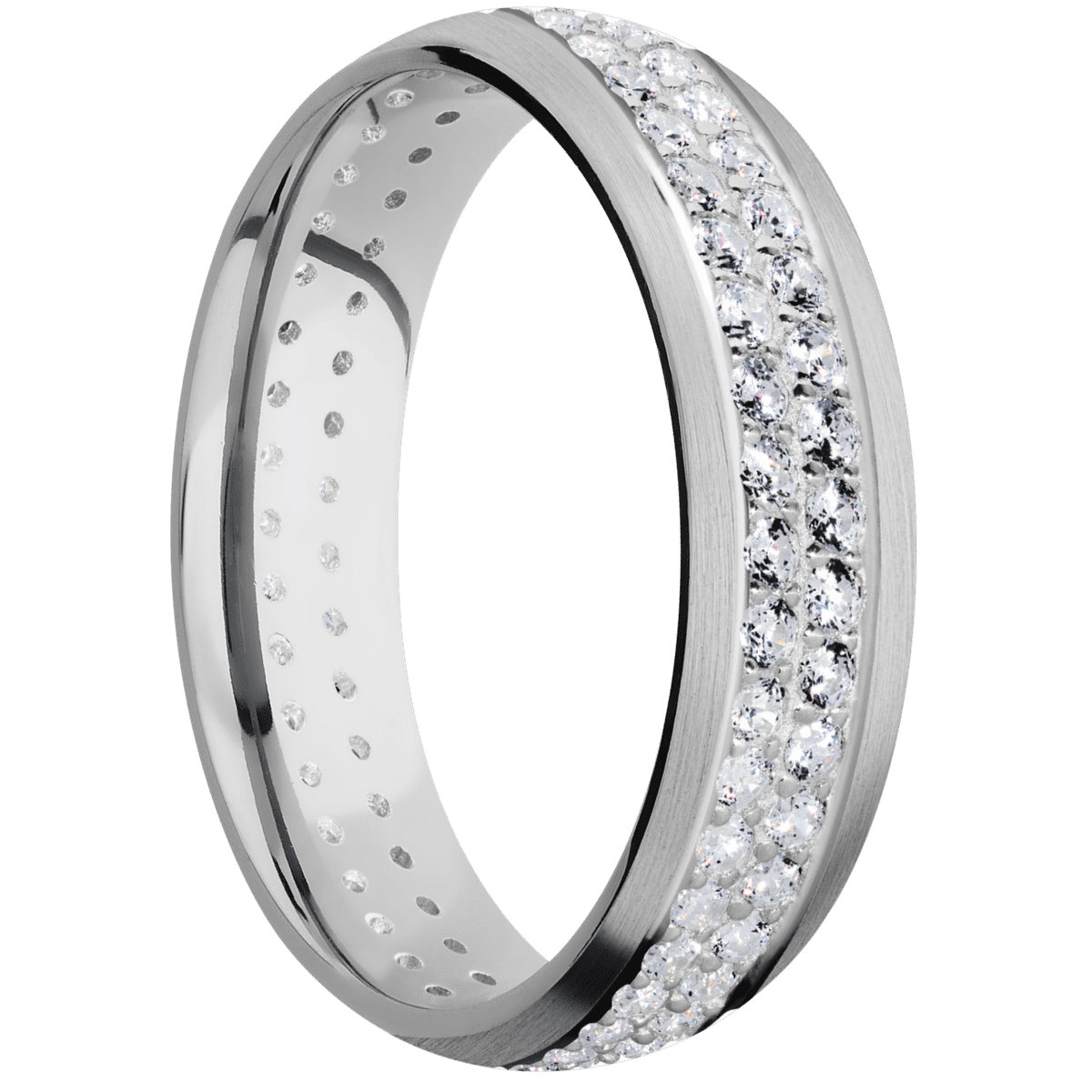 Platinum + Satin Finish - PLAT6DLABDIA2ROWETERNITY.015BEAD-IS - Custom