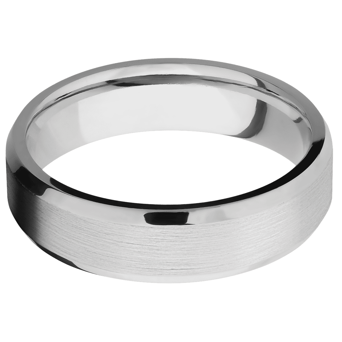 Platinum + Satin Polish Finish - 6 mm wide Beveled Platinum band. - Custom