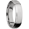Platinum + Satin Polish Finish - 6 mm wide Flat Grooved Edges Platinum band. - Custom