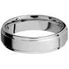 Platinum + Satin Polish Finish - 6 mm wide Flat Grooved Edges Platinum band. - Custom