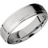 Platinum + Satin Polish Finish - 6 mm wide Flat Grooved Edges Platinum band. - Custom