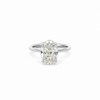Portuguese Cut Oval Lab Diamond Engagement Ring | 1.80MM Tube Shank | Reverse Halo - Lab Engagement Ring