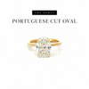 Portuguese Cut Oval Lab Diamond Engagement Ring | 1.80MM Tube Shank | Reverse Halo - Lab Engagement Ring
