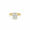 Portuguese Cut Oval Lab Diamond Engagement Ring | 1.80MM Tube Shank | Reverse Halo - Lab Engagement Ring