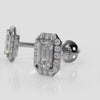 Diamond Emerald Cut Halo Earrings- Choice of Lab or Natural Diamonds - .66ct TW to 2.22ct TW