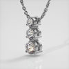 Lab Diamond  Three Prong 3 Stone Pendant In 14K Yellow Gold Or White Gold